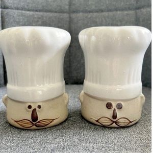 Le Chef Takahashi Pottery Chunky Salt Pepper Shakers Vintage San Francisco